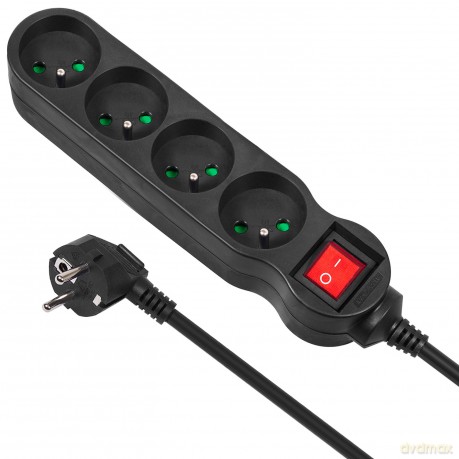 Listwa zasilająca 4g 1,4m MCE180 2300W czarna