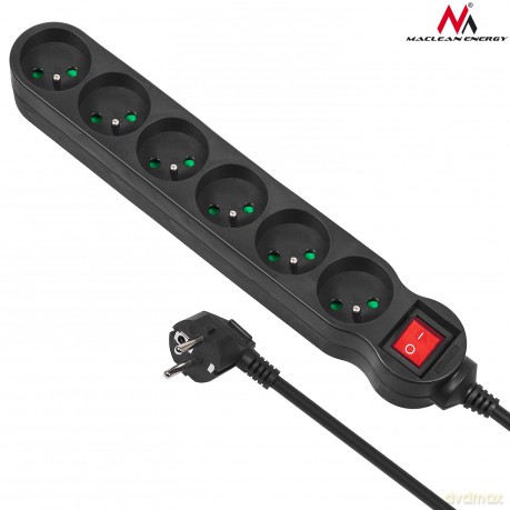 Listwa zasilająca 6g 3m MCE187 2300W czarna