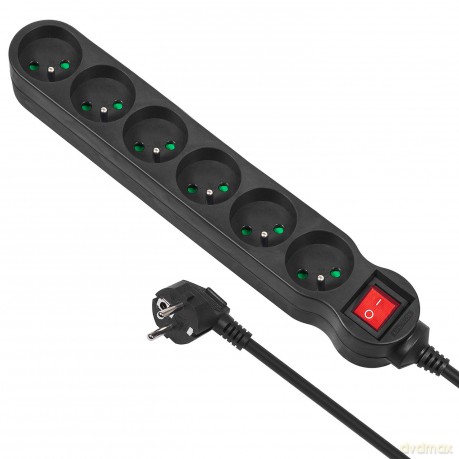 Listwa zasilająca 6g 5m MCE188 2300W czarna
