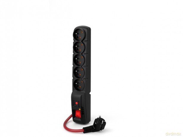 Listwa zasilająca F5 Power 5m 16A (5 gniazd) czarna