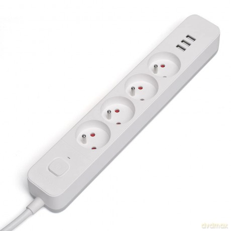 Listwa zasilająca przeciwprzepięciowa 4 gniazda z 3xUSB-A, Fast Charge, 1,5m, LZ-12