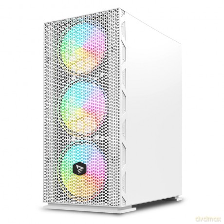 Obudowa komputerowa ARGB Mesh/Glass, Raptor X1 Biała