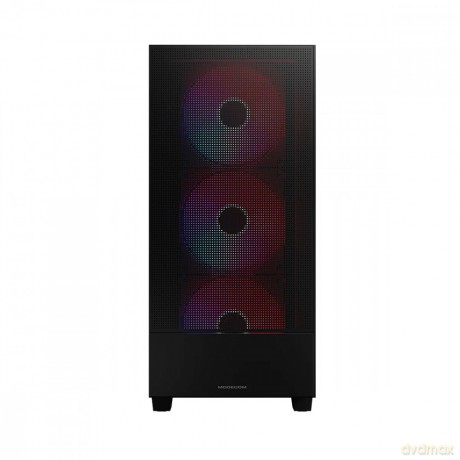 Obudowa komputerowa Siroco ARGB Flow Midi USB 3.0x2+Type-C Czarna