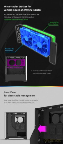 Obudowa S5 Black ATX Mid Tower PC Case RGB fan TG