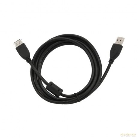 Przedłuzacz USB 2.0 typu AM-AF 1.8m FERRYT czarny [KABEL]