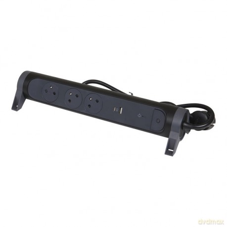 Przedłużacz 3x2PZ + USB A/C 1,5m czarny