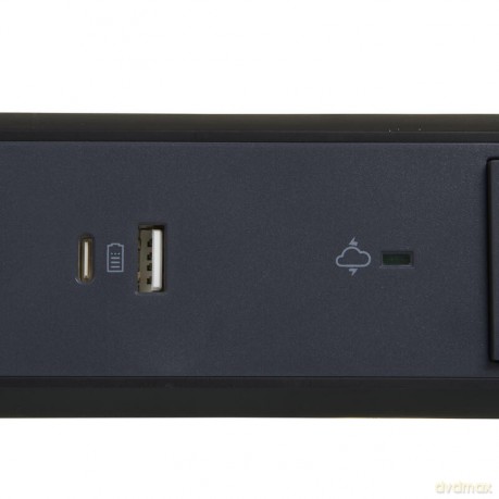 Przedłużacz 3x2PZ + USB A/C 1,5m czarny