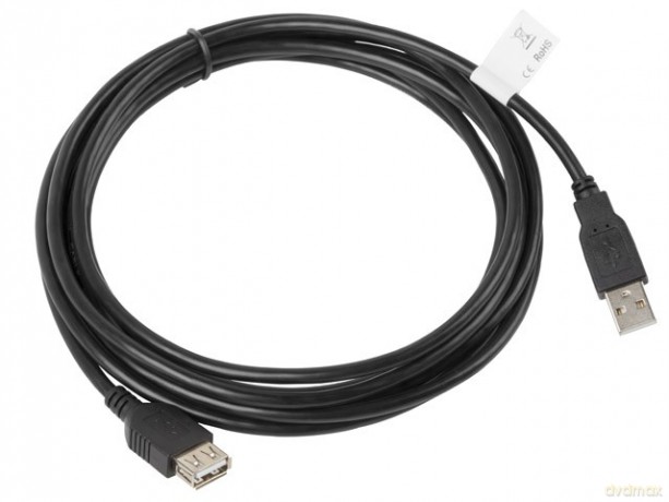 Przedłużacz kabla USB 2.0 AM-AF czarny 3M [KABEL]