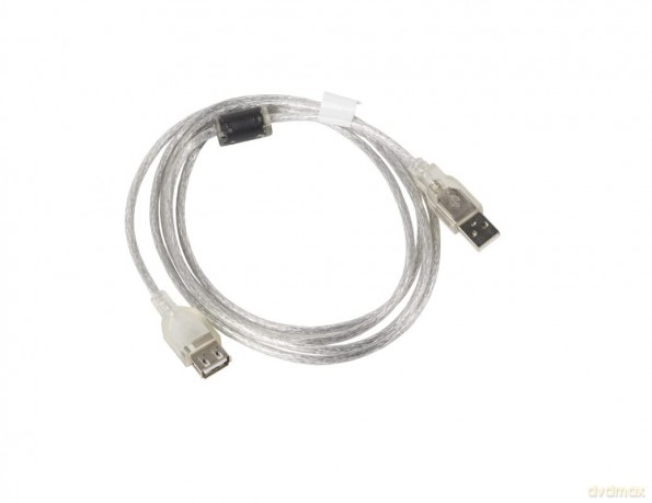 Przedłużacz kabla USB 2.0 AM-AF Ferryt 1.8M przezroczysty [KABEL]