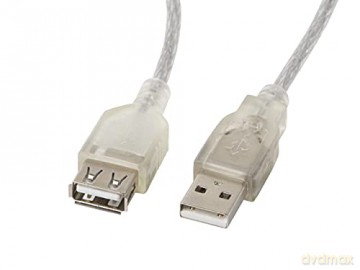 Przedłużacz kabla USB 2.0 AM-AF Ferryt 5M przezroczysty [KABEL]