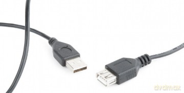 Przedłużacz kabla USB 2.0 AM-AFI 0.75m czarny [KABEL]