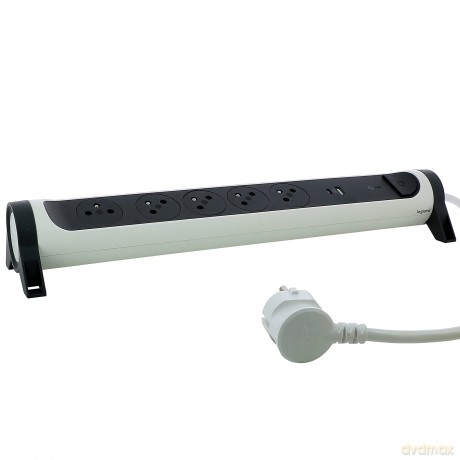 Przedłużacz ochronny 5x2PZ +USB A/C 1,5m biało-czarny