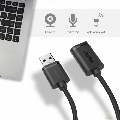 Przedłużacz USB 2.0 AM-AF, 0.5m; Y-C447GBK [KABEL]