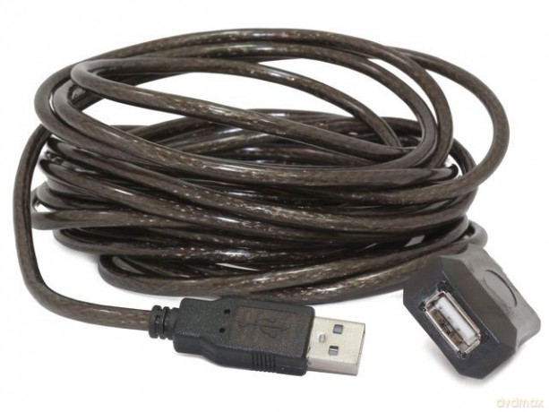 Przedłużacz USB 2.0 typu AM-AF 5m aktywny czarny [KABEL]