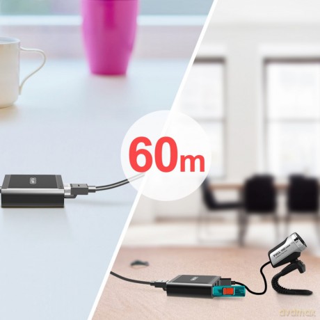 Przedłużacz USB2.0 over IP 4xUSB; 60m; Y-2516 [KABEL]