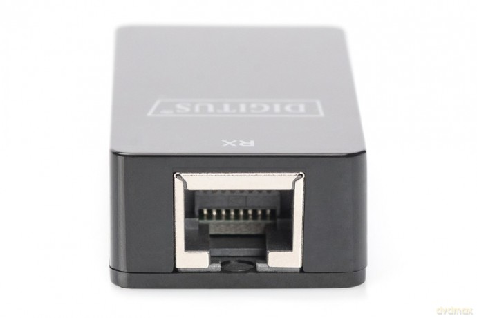 Przedłużacz/Extender USB 1.1 po skrętce Cat.5e/6 UTP/SFP do 45m, czarny, 20cm [KABEL]