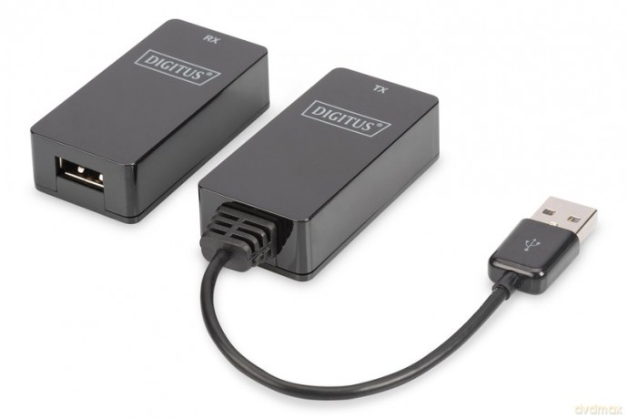 Przedłużacz/Extender USB 1.1 po skrętce Cat.5e/6 UTP/SFP do 45m, czarny, 20cm [KABEL]