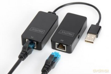 Przedłużacz/Extender USB 2.0 HighSpeed po skrętce Cat.5e/6 UTP, do 50m [KABEL]