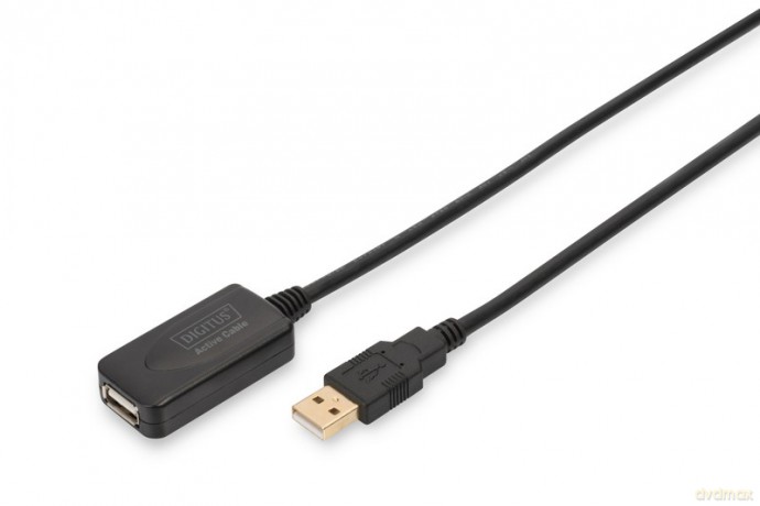 Przedłużacz/Extender USB 2.0 HighSpeed Typ USB A/USB A M/Ż aktywny, czarny 5m [KABEL]