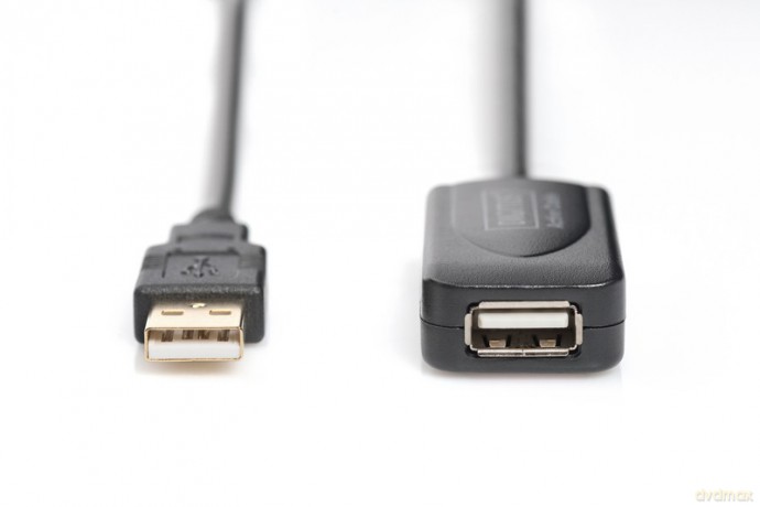 Przedłużacz/Extender USB 2.0 HighSpeed Typ USB A/USB A M/Ż aktywny, czarny 5m [KABEL]