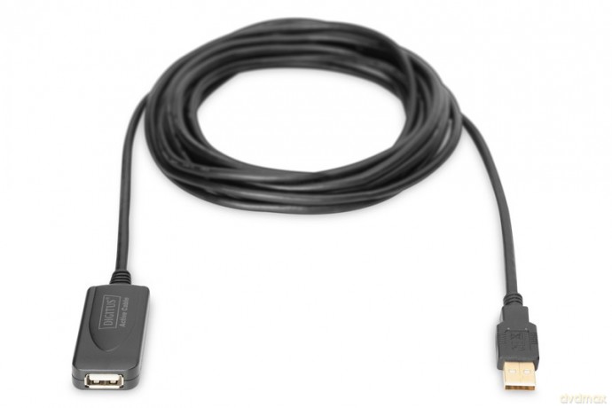 Przedłużacz/Extender USB 2.0 HighSpeed Typ USB A/USB A M/Ż aktywny, czarny 5m [KABEL]