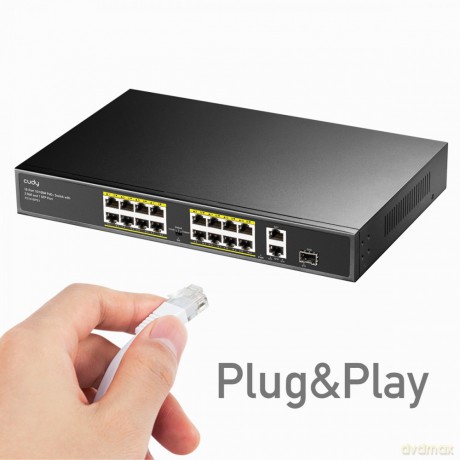 Przełącznik FS1018PS1 16xFE PoE+ 200W 1xSFP