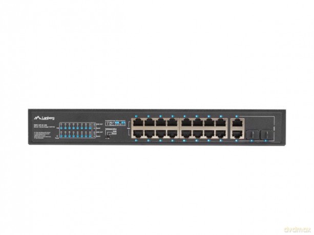 Przełącznik Switch 16X100MB POE+/2XCombo niezarządzalny rack 19 cali Gigabit Ethernet 250W