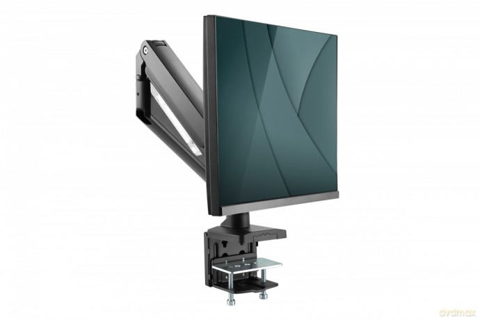 Ramię biurkowe pojedyncze z zaciskiem, 1xLCD, max. 35", max. obciążenie 15kg, ze sprężyną gazową