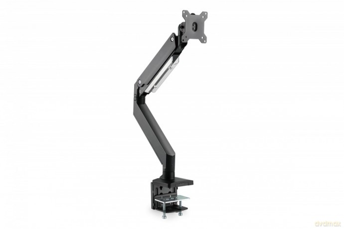 Ramię biurkowe pojedyncze z zaciskiem, 1xLCD, max. 35", max. obciążenie 15kg, ze sprężyną gazową