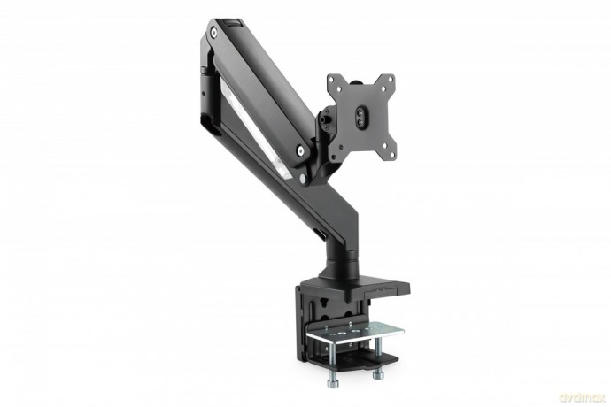 Ramię biurkowe pojedyncze z zaciskiem, 1xLCD, max. 35", max. obciążenie 15kg, ze sprężyną gazową