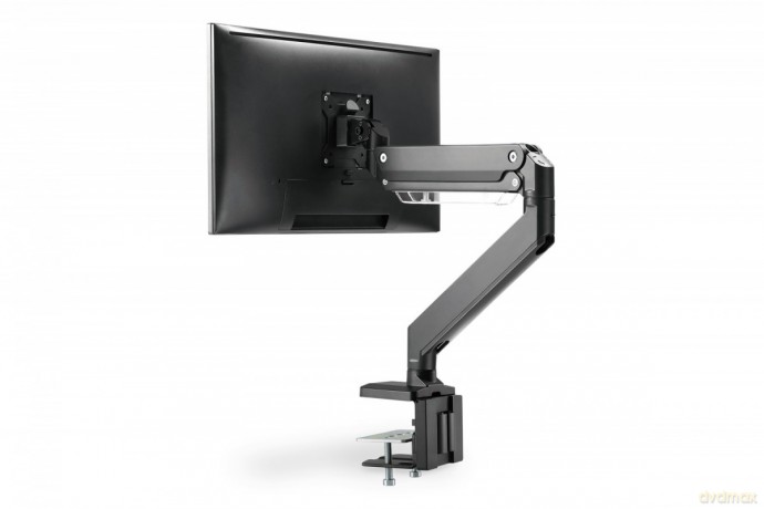 Ramię biurkowe pojedyncze z zaciskiem, 1xLCD, max. 35", max. obciążenie 15kg, ze sprężyną gazową
