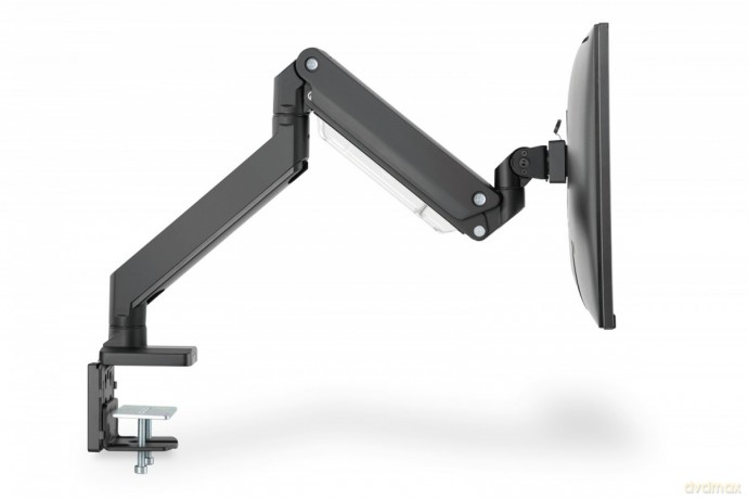 Ramię biurkowe pojedyncze z zaciskiem, 1xLCD, max. 35", max. obciążenie 15kg, ze sprężyną gazową