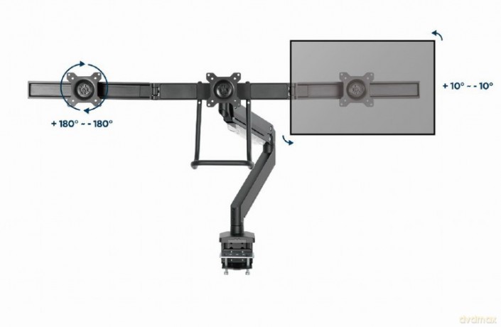 Ramię regulowane na 3 monitory 17 - 27 cali 6kg