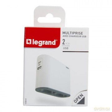Rozgałęziacz 2x2P+USB AC Biało/czarny