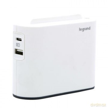 Rozgałęziacz 2x2P+USB AC Biało/czarny