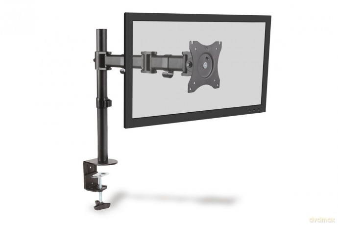 Stojak biurkowy pojedycz z zaciskiem, 1xLCD, max. 27'', max. 8kg, uchylno-obrotowy 360 (PIVOT)