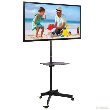 Stojak mobilny LCD/LED 23-55cali regulowany z półką, czarny