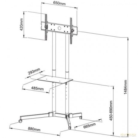Stojak mobilny LCD/LED 30-65cali,60kg, regulowany