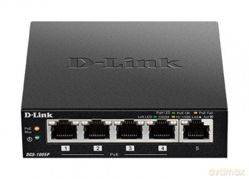 Switch DGS-1005P 5xGbE (4xPoE+ 60W)