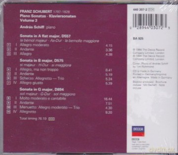 Schiff: Schubert: Pno Sons D557/D575 [CD]