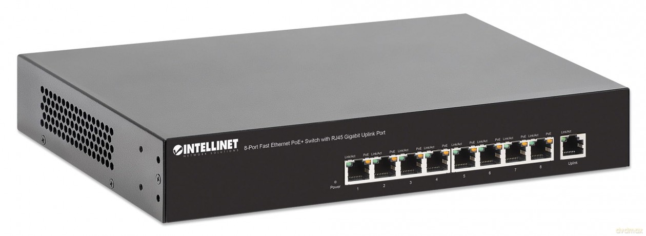 Switch Ethernet 8x10/100 Mb/s RJ45 PoE/PoE+ Desktopendspan
