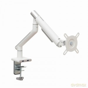 Uchwyt biurkowy gazowy do 1 monitora LED/LCD 17-32" L-19GD 2-9kg 2xUSB 3.0 Premium Aluminiowy