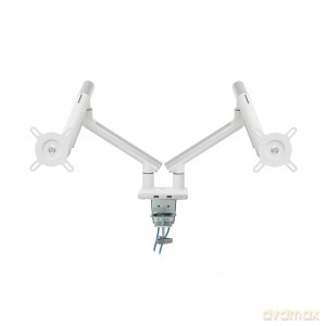 Uchwyt biurkowy gazwoy do 2 monitorów LED/LCD 17-32" L-20GD 2-9kg 2xUSB 3.0 Premium Aluminiowy