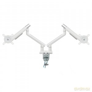 Uchwyt biurkowy gazwoy do 2 monitorów LED/LCD 17-32" L-20GD 2-9kg 2xUSB 3.0 Premium Aluminiowy