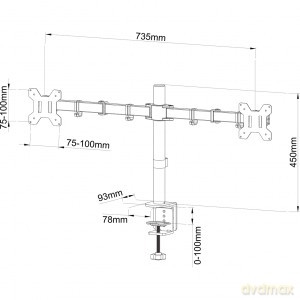 Uchwyt do 2 monitorów LED/LCD 13-27" L-02N