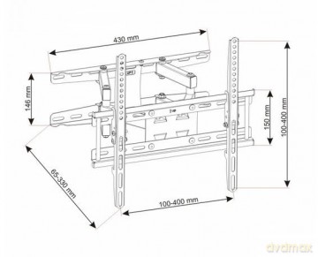 Uchwyt do telewizora 23-60 LED/LCD 45kg UX150 regulowany pion/poziom