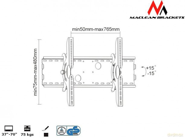 Uchwyt do telewizora 37-70" 75kg MC-521 B czarny TV