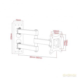 Uchwyt do TV LCD/LED 17-42 25KG AR-57A regulacja pionowa/pozioma