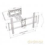 Uchwyt do TV LCD/LED 50-120" 150kg AR-91XXL reg.pion/poziom 90-935mm max VESA 900x600