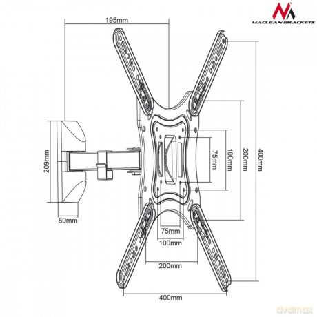 Uchwyt do TV MC-758 13-55 cali 30 kg czarny